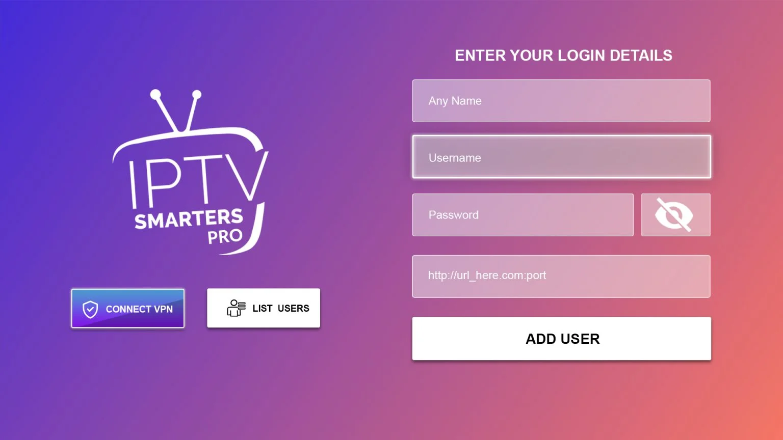 Enter Login Details